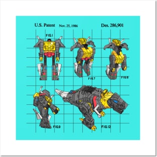 GRIMLOCK TRANSFORMERS PATENT DINOBOT Posters and Art